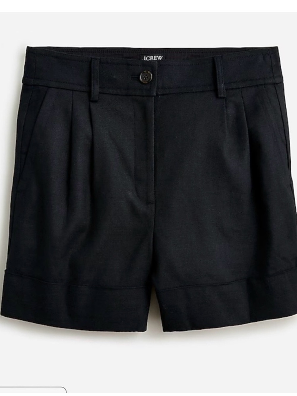 J. Crew Remi short in stretch linen blend, black, size 4, NWOT